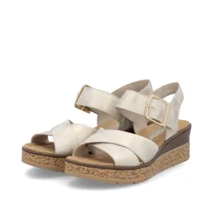 Rieker 63795 Ladies Wedged Sandals with Hook and Loop