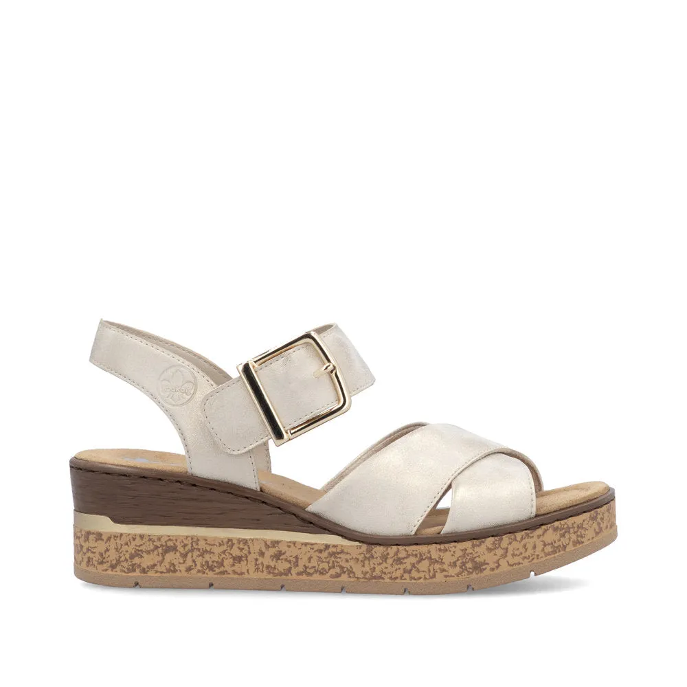 Rieker 63795 Ladies Wedged Sandals with Hook and Loop