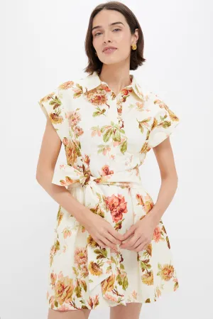 Romantic Floral Cotton Linen Mini Callie Dress