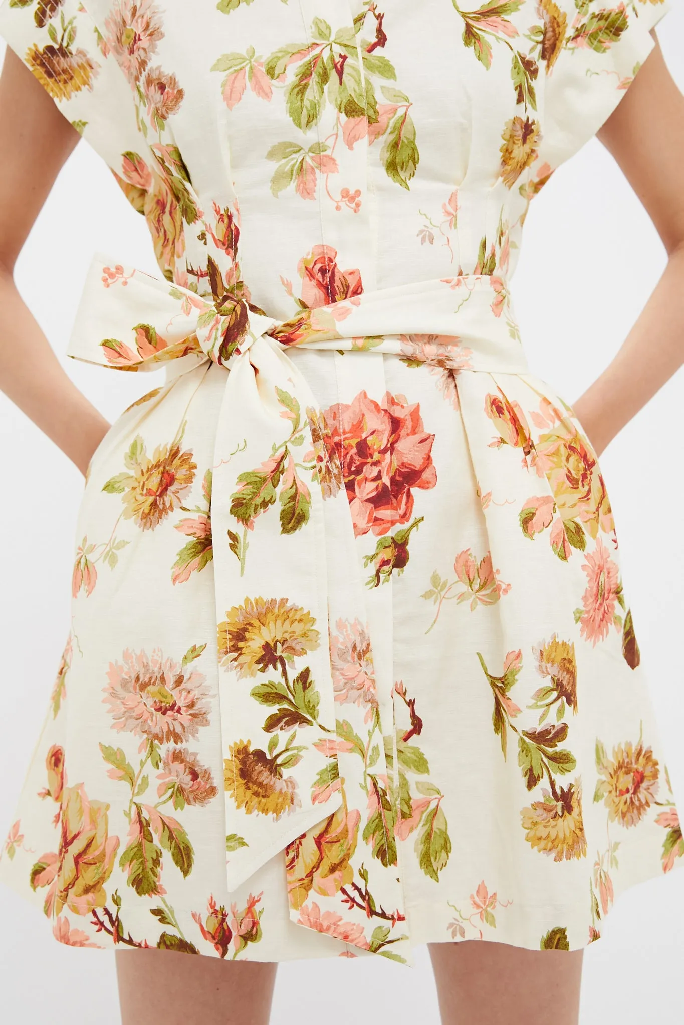 Romantic Floral Cotton Linen Mini Callie Dress