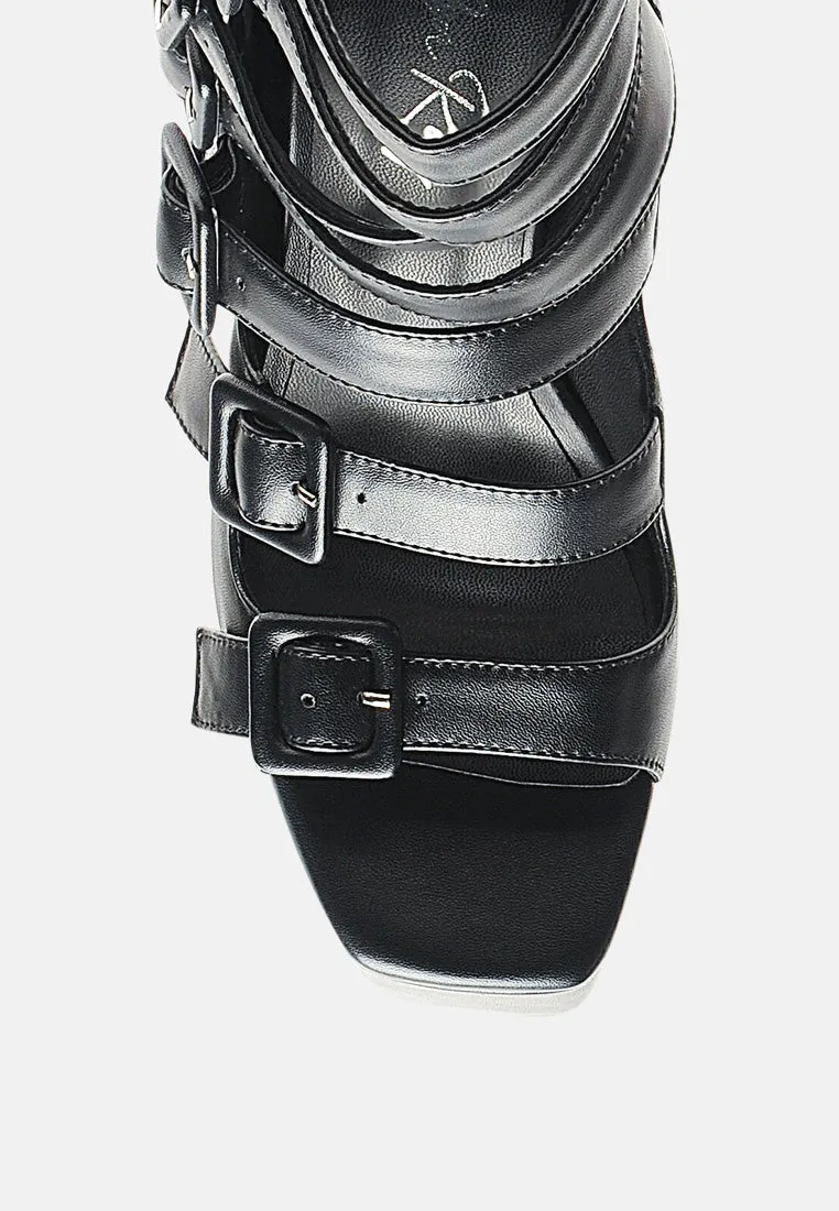 Sarouchi Caged Gladiator Platform Sandals By Ruw