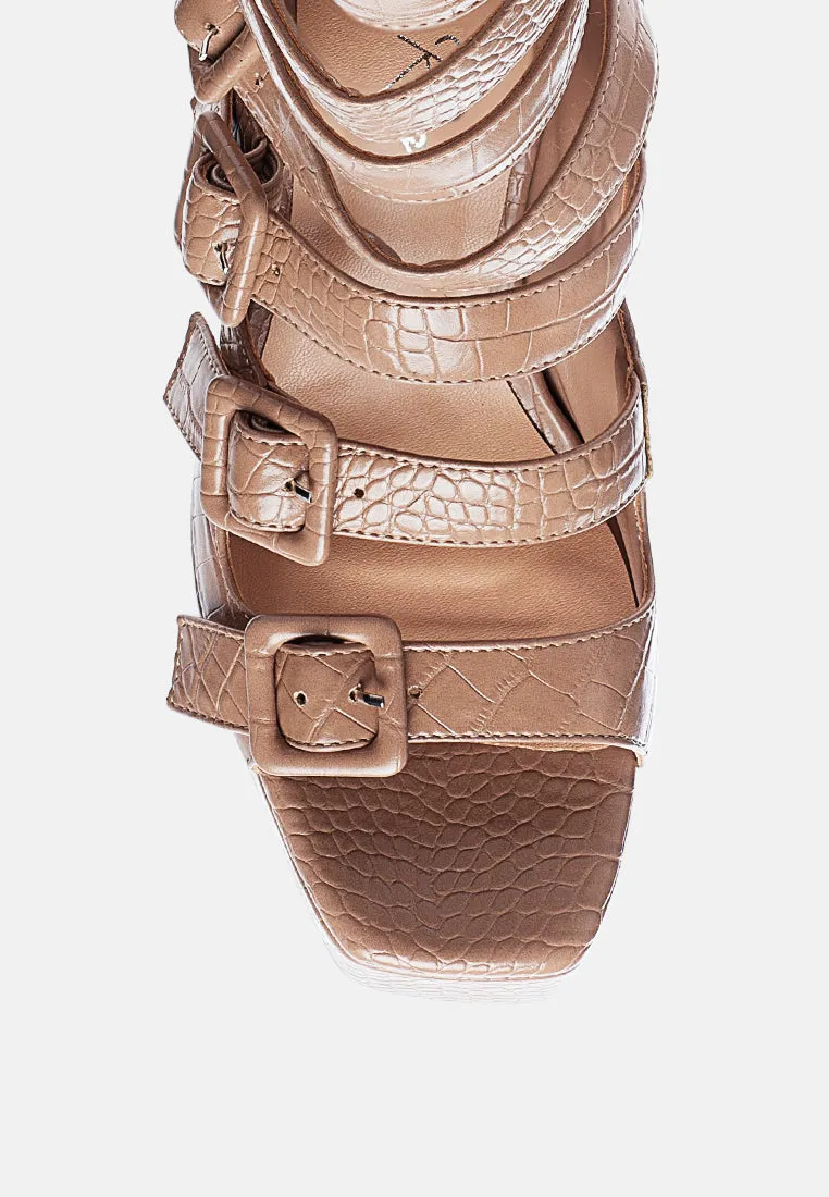 Sarouchi Caged Gladiator Platform Sandals By Ruw