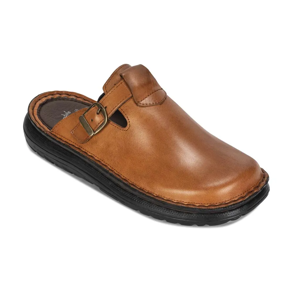 Sawyer - Leather Clog-Toe Sandal | Honey
