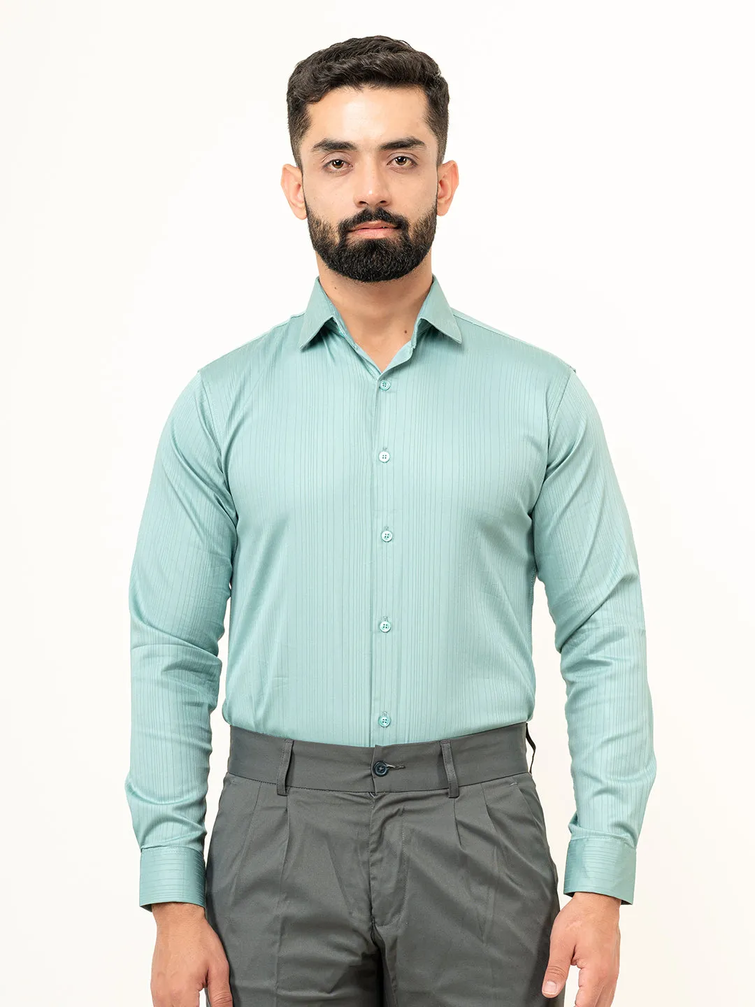 Sea Green Full Sleeve Solid Shirt