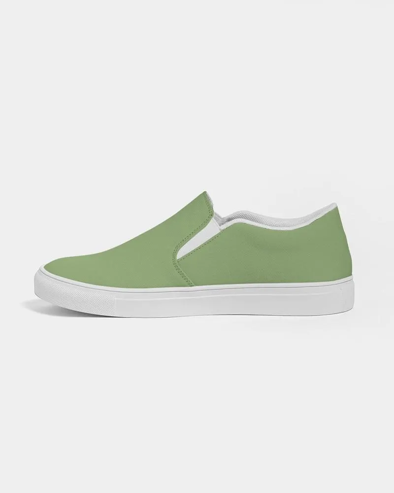 Shaded Pastel Warm Green Slip-On Canvas Sneakers | Women's | C30M0Y60K30