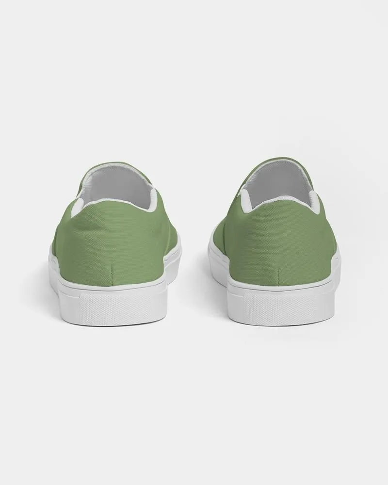 Shaded Pastel Warm Green Slip-On Canvas Sneakers | Women's | C30M0Y60K30