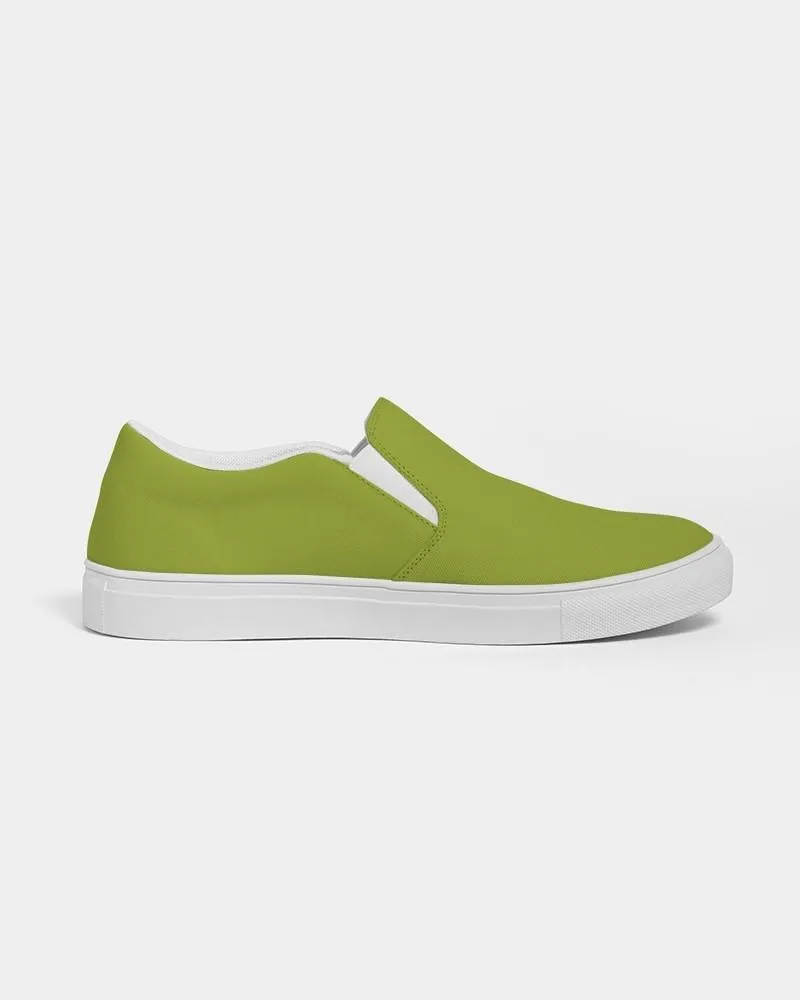 Shaded Warm Green Slip-On Canvas Sneakers | Men's | C25M0Y100K30