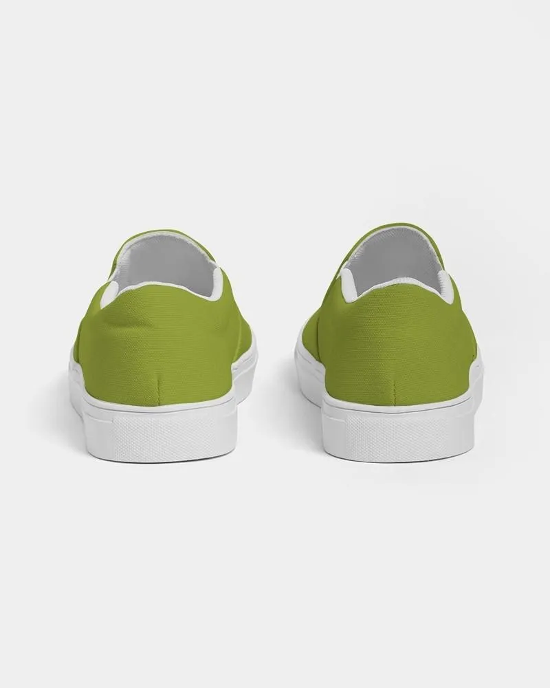 Shaded Warm Green Slip-On Canvas Sneakers | Men's | C25M0Y100K30