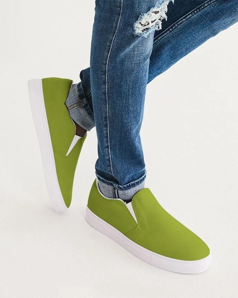Shaded Warm Green Slip-On Canvas Sneakers | Men's | C25M0Y100K30