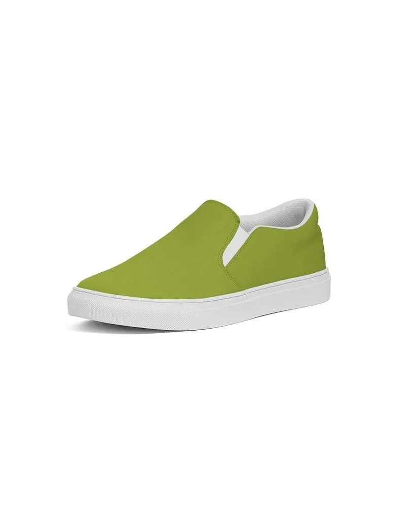 Shaded Warm Green Slip-On Canvas Sneakers | Men's | C25M0Y100K30