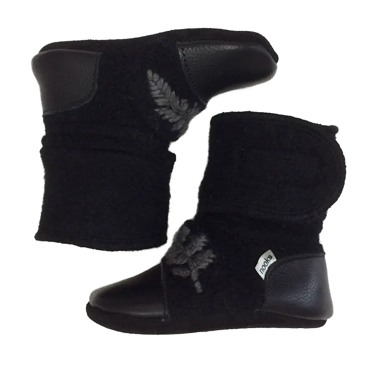 Starling Embroidered Felted Wool Booties