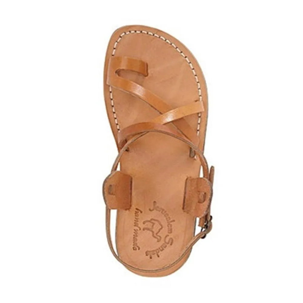 The Good Shepherd Buckle - Leather Toe Loop Sandal | Tan