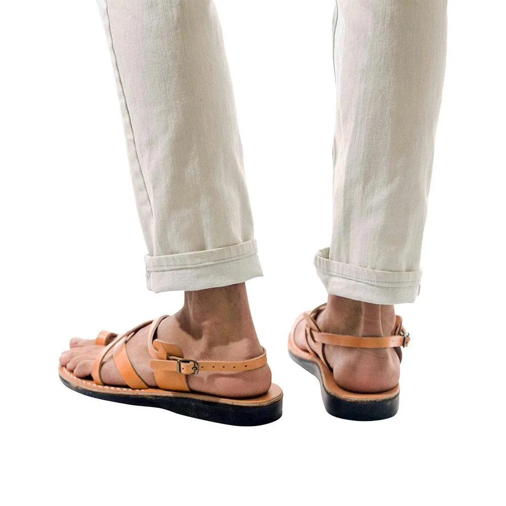 The Good Shepherd Buckle - Leather Toe Loop Sandal | Tan