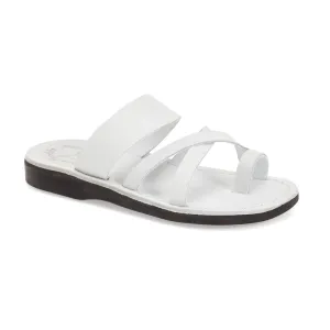 The Good Shepherd - Leather Toe Loop Sandal | White