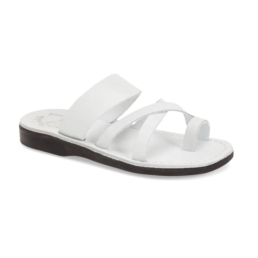 The Good Shepherd - Leather Toe Loop Sandal | White
