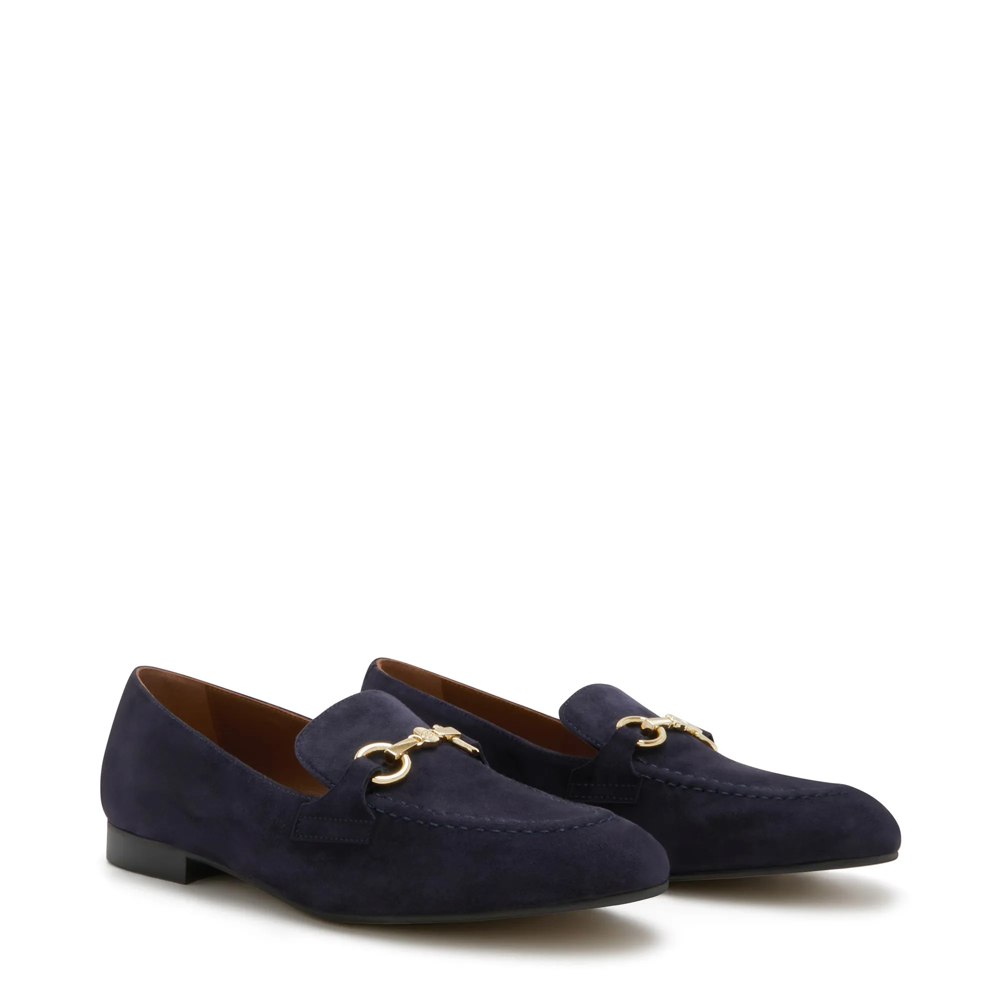 Vendôme Fleur blue suede loafers