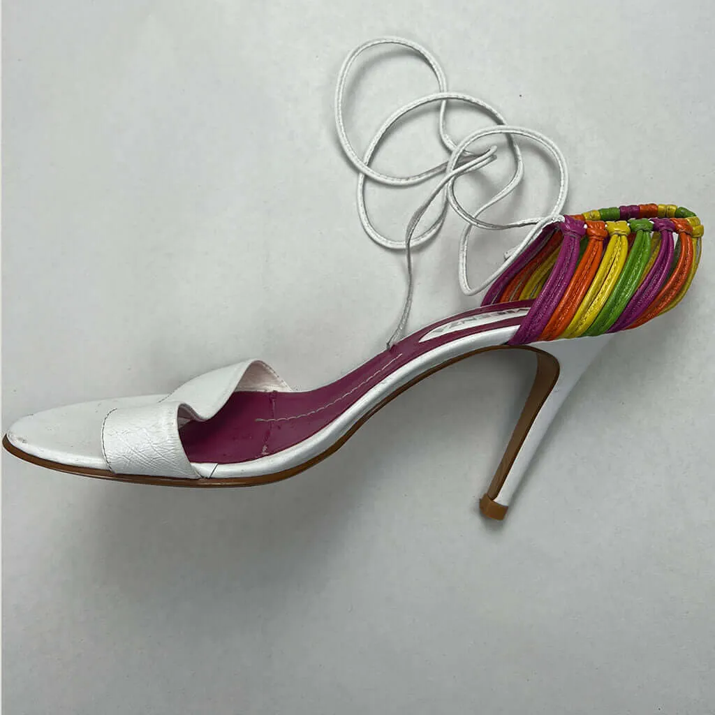 Vincenza High Heel Rainbow Trim Sandals 36