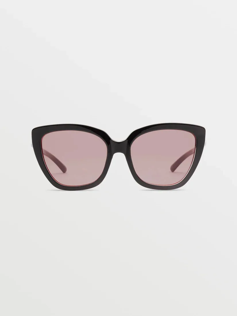 Volcom Milli Gloss Black/Lt Rose Sunglasses
