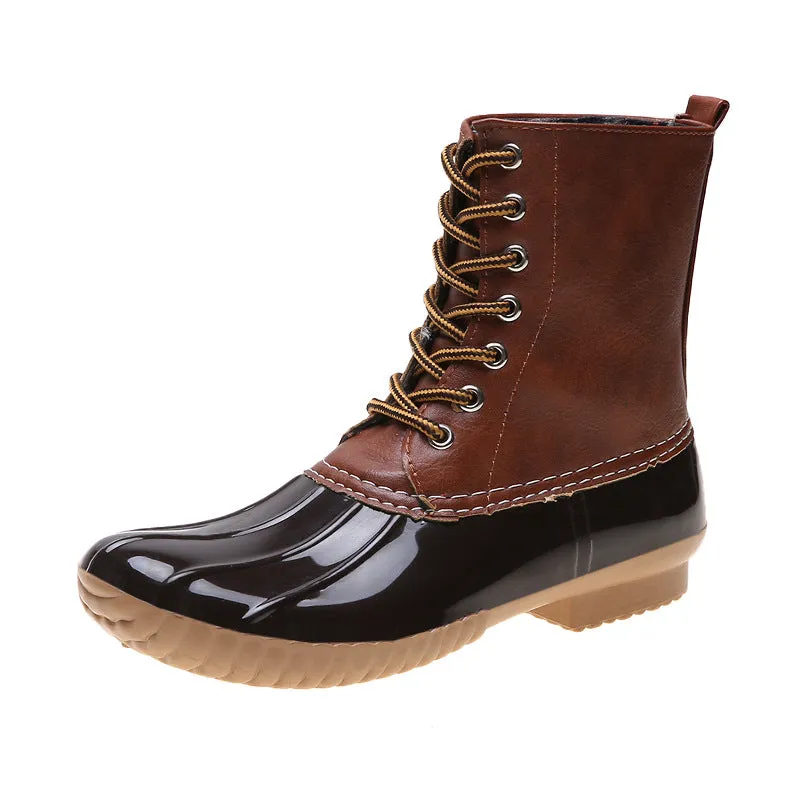 Women'S Autumn And Winter Fashion Warm Casual Leather Boots