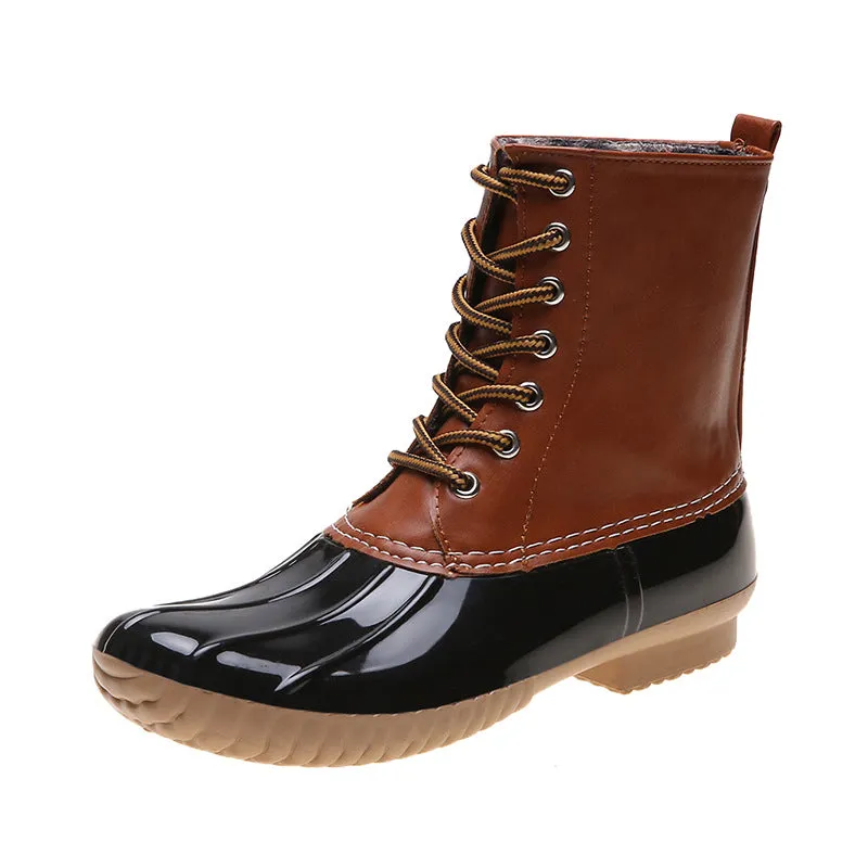 Women'S Autumn And Winter Fashion Warm Casual Leather Boots