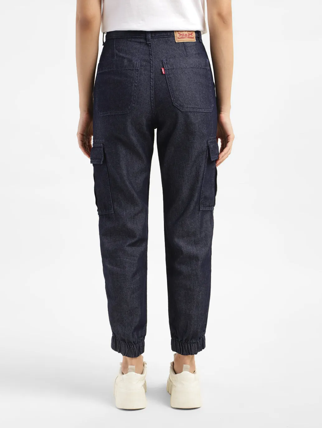 Women's Mid Rise Indigo Cargo Trousers