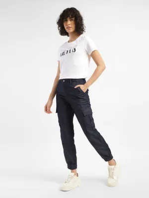 Women's Mid Rise Indigo Cargo Trousers