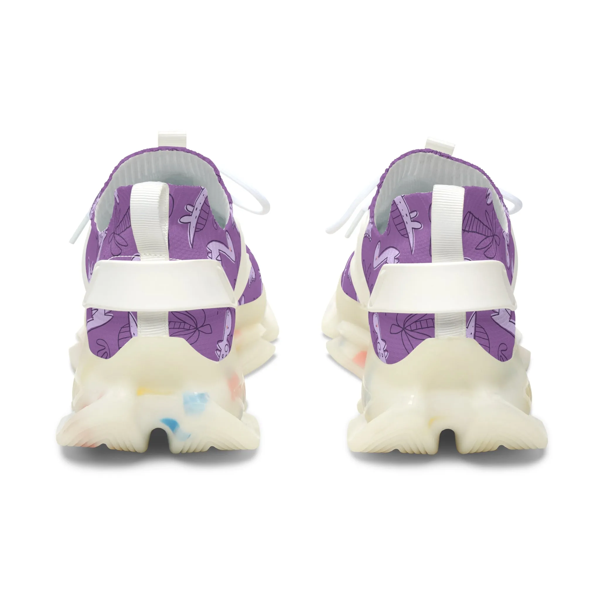 Women’s Purple Dinosaur Mesh Sneakers - Lightweight & Comfortable Athletic Footwear