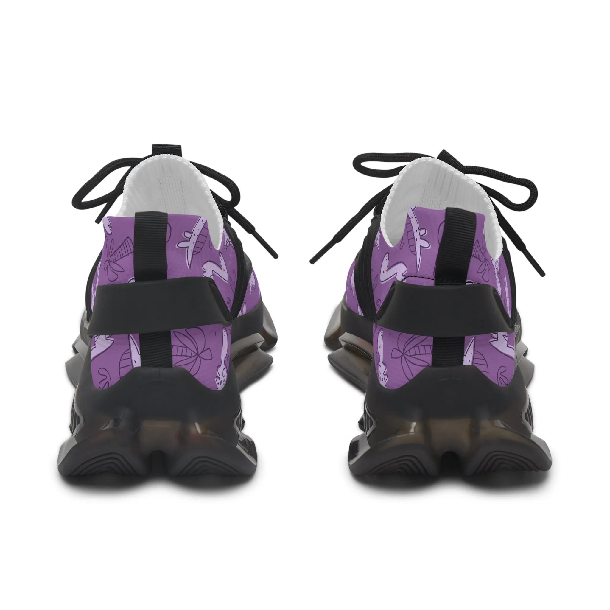 Women’s Purple Dinosaur Mesh Sneakers - Lightweight & Comfortable Athletic Footwear