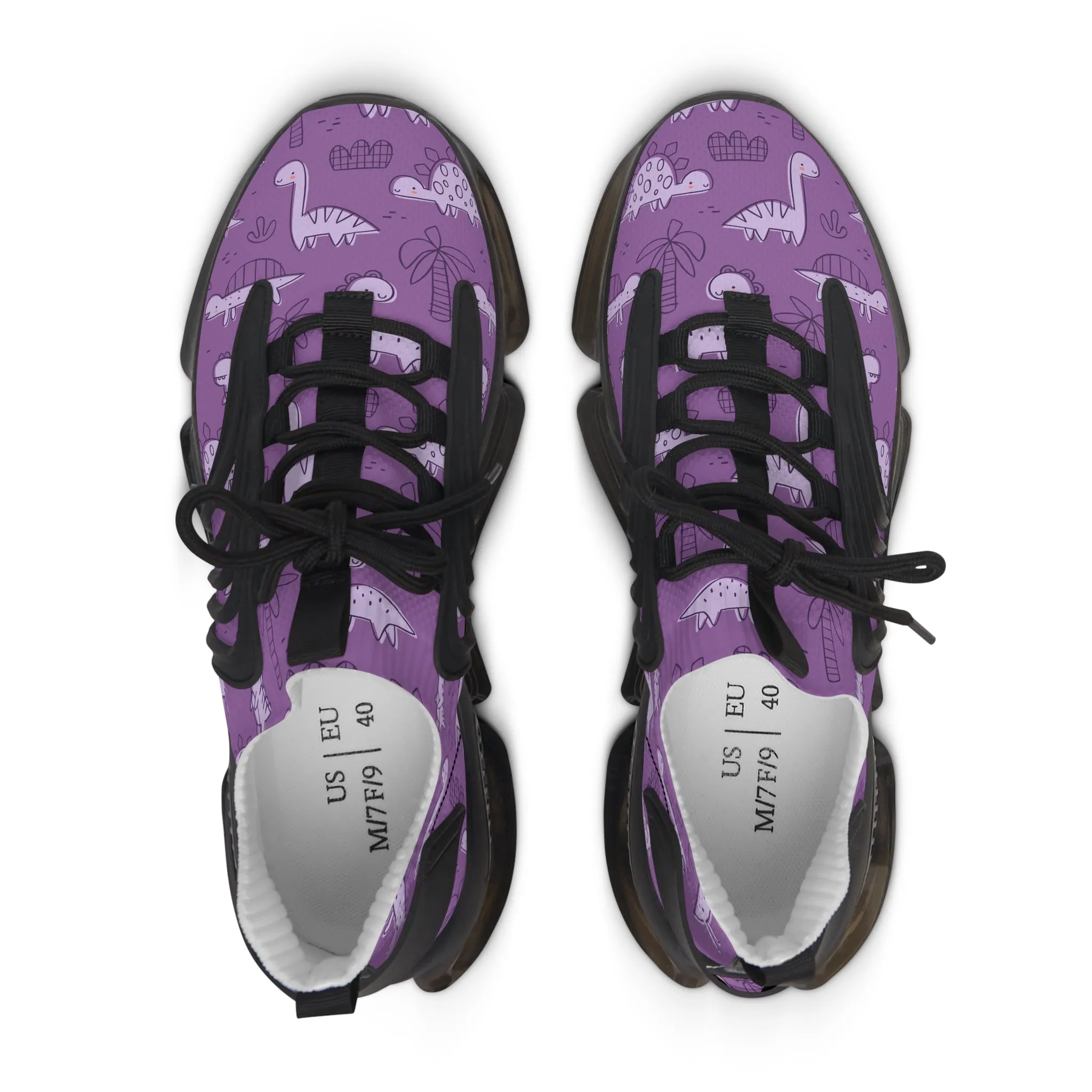 Women’s Purple Dinosaur Mesh Sneakers - Lightweight & Comfortable Athletic Footwear