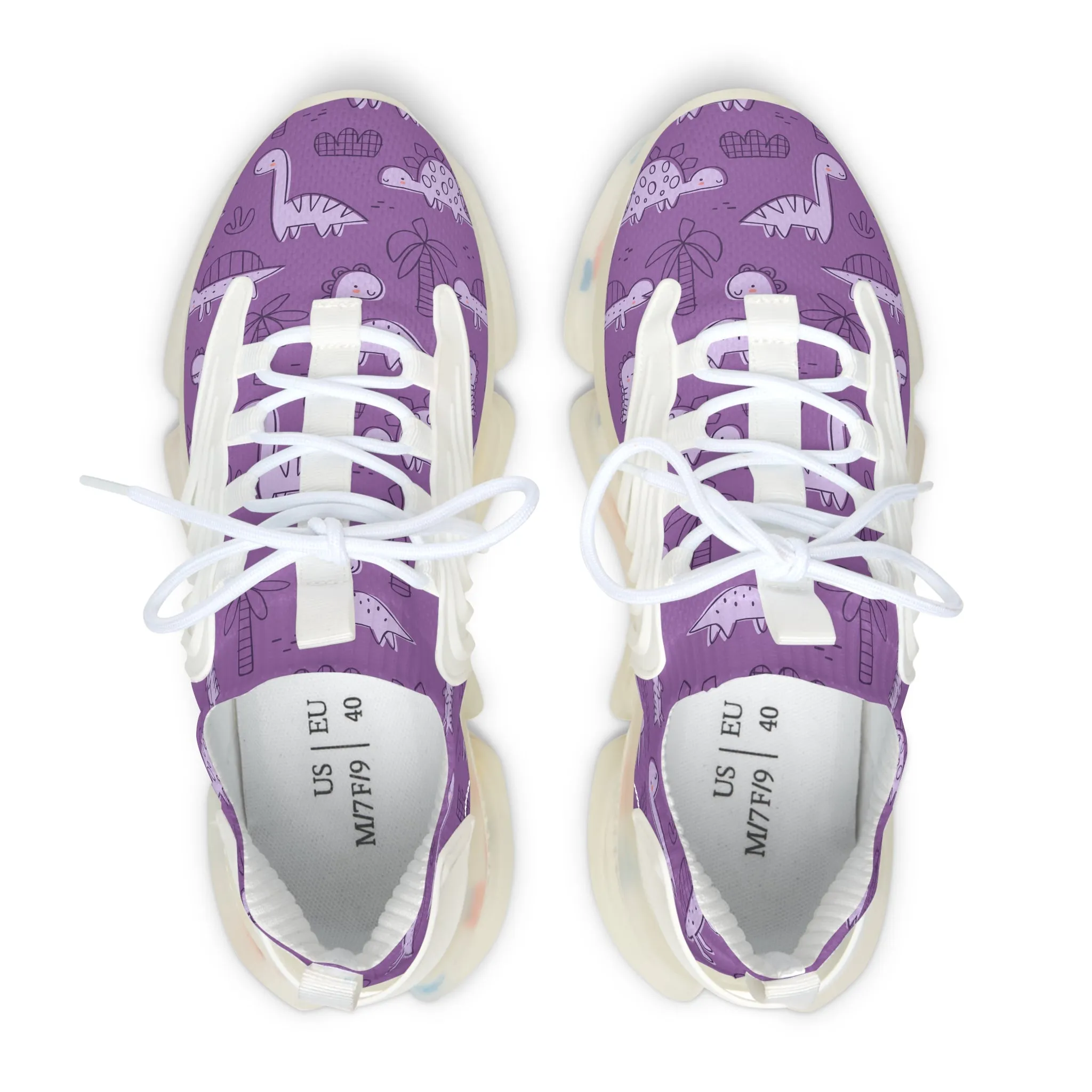 Women’s Purple Dinosaur Mesh Sneakers - Lightweight & Comfortable Athletic Footwear