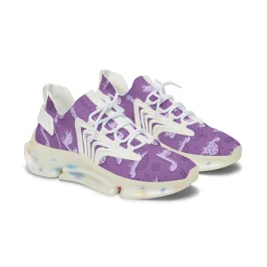 Women’s Purple Dinosaur Mesh Sneakers - Lightweight & Comfortable Athletic Footwear