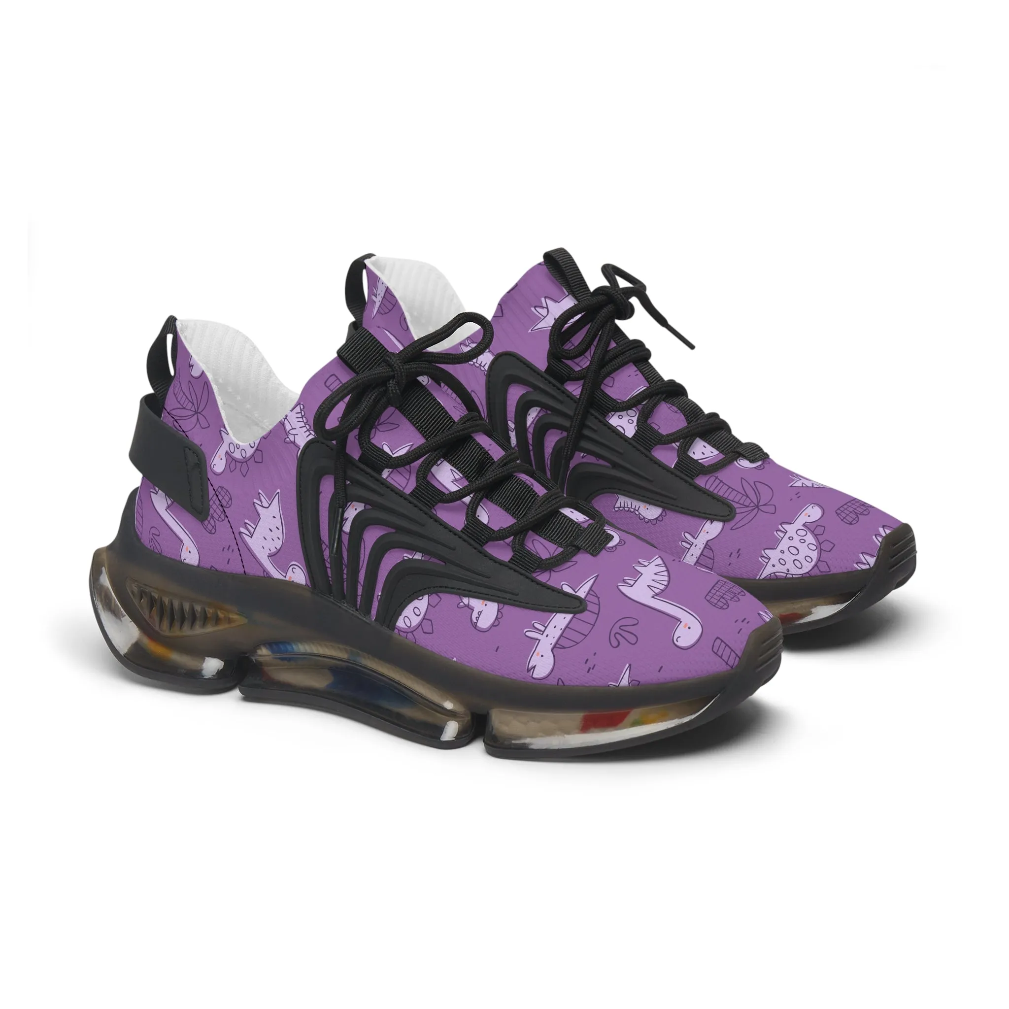 Women’s Purple Dinosaur Mesh Sneakers - Lightweight & Comfortable Athletic Footwear
